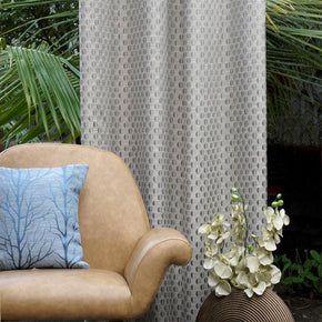 KONARK JACQUARD GRAY CIRCLE MAIN CURTAIN FABRICS