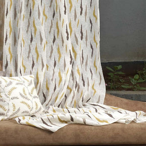 LUCY EMBROIDERY COTTON POLYESTER ABSTRACT SHEER CURTAIN FABRIC