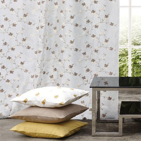 MORRIS EMBROIDERY FLOWER SHEER CURTAIN FABRIC 31109