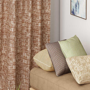 MOMENTUM  JACQUARD  BROWN  SMALL TEXTURE MAIN CURTAIN FABRIC