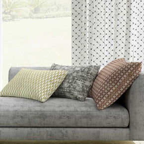 MOMENTUM EMBROIDERY  POLYESTER  SHEER  WHITE  GREAY DESIGN CURTAIN  FABRIC