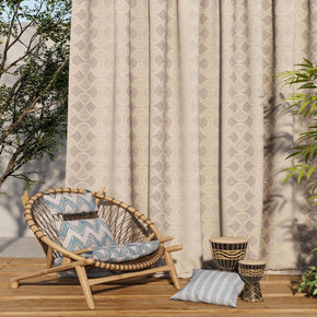NATURAL POLYESTER COTTON  GEOMETRIC GRAY CURTAIN FABRICS
