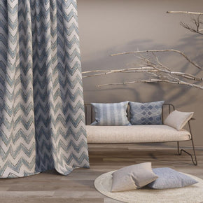 NATURAL  POLYESTER GEOMETRIC GRAY CURTAIN FABRICS  454