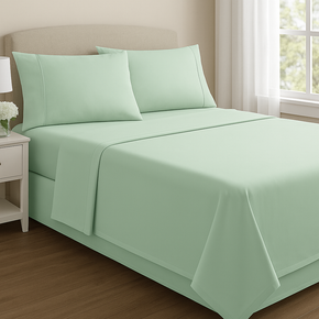 Oscar 100% cotton double bedsheet set : 400 113A Sea foam SM
