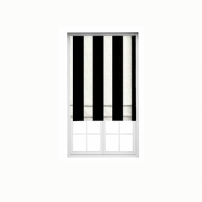 Roman Stripes Blind FABRICS POLYESTER LINEN BLACK AND WHITE