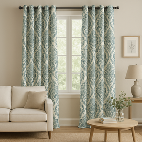 BARCELONA POLYESTER PRINT DAMAS MAIN CURTAIN FABRIC