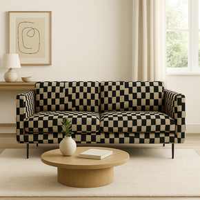 BEYOND BLACK GEOMETRIC ZIGZAG  POLYESTER  SOFA FABRIC