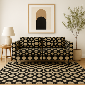 BEYOND BLACK  GEOMETRIC SOFA FABRIC
