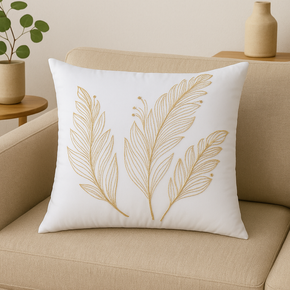 CUSHION COVER VELVET GOLD LEAF EMBROIDERY