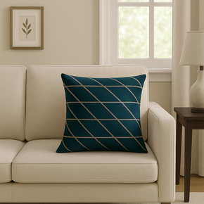 VELVET FABRIC WITH LACES WORK CUSHION COVER