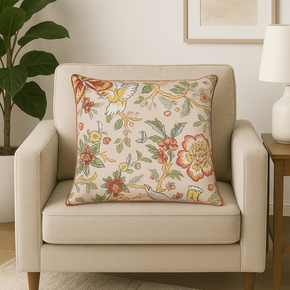 FLOWER GREEN LEAVE TREE CUSHION COVER
