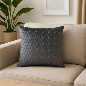 VELVET CUSHION COVER V DESIGN BLACK