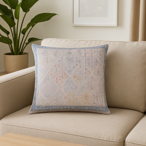 SELF PRINTED BLUE CUSHION COVER