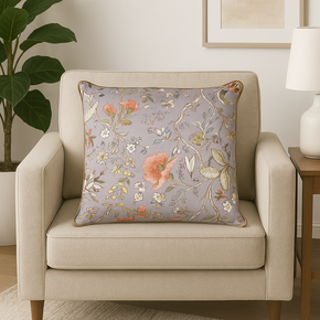 ORANGE GREEN FLOWER CUSHION