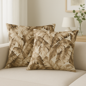 VELVET MONACO ETERNAL BROWN GREY CUSHION FABRICS
