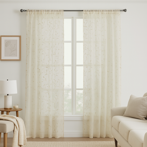 ELEGANT 32535 Embroidery Sheer  Curtain Fabric