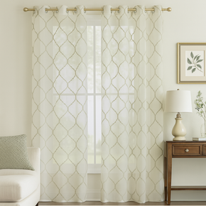 ELEGANT 32528 Embroidery Sheer  Curtain Fabric