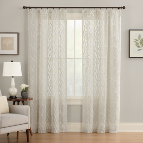 ELEGANT 32522 Embroidery Sheer  Curtain Fabric