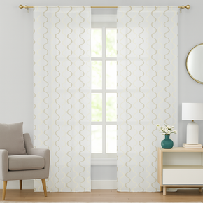 ELEGANT 32518 Embroidery Sheer  Curtain Fabric