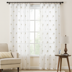 ELEGANT 32517 Embroidery Sheer  Curtain Fabric