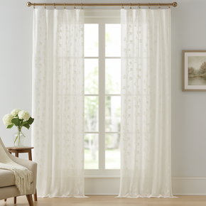 ELEGANT 32516 Embroidery Sheer  Curtain Fabric