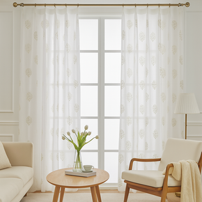 ELEGANT 32534 Embroidery Sheer  Curtain Fabric