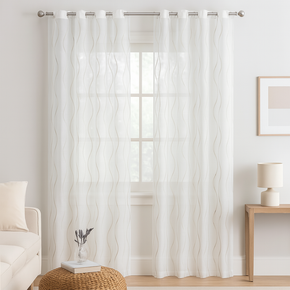 ELEGANT 32533 Embroidery Sheer  Curtain Fabric