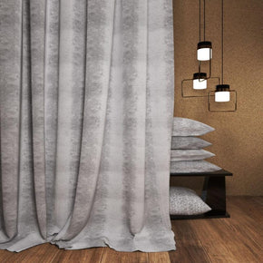 COSMIC CURTAINS POLYESTER COTTON GRAY GEOMETRIC  FABRIC