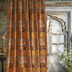 MAHARAJA PRINT POLYESTER GEOMETRIC BROWN  FABRIC