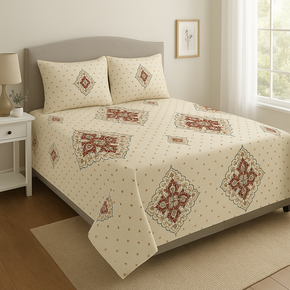 STELLAR BEDSHEET  PRINETED DOUBLE BEDSHEET  SET SUPER SOFT COTTON